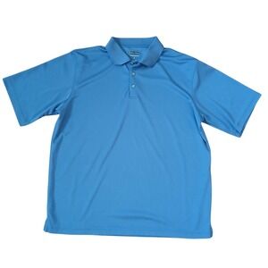 Pebble Beach Performance Mens Blue Short Sleeve Golf Polo Shirt XL